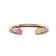 1 - Makena Pink Sapphire and Yellow Sapphire Open Wedding Band 