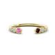 1 - Makena Pink Sapphire and Red Garnet Open Wedding Band 