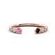 1 - Makena Pink Sapphire and Red Garnet Open Wedding Band 