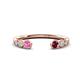 1 - Makena Pink Sapphire and Rhodolite Garnet Open Wedding Band 