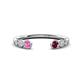 1 - Makena Pink Sapphire and Rhodolite Garnet Open Wedding Band 