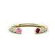 1 - Makena Pink Sapphire and Rhodolite Garnet Open Wedding Band 