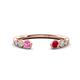 1 - Makena Pink Sapphire and Ruby Open Wedding Band 
