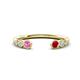 1 - Makena Pink Sapphire and Ruby Open Wedding Band 