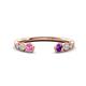 1 - Makena Pink Sapphire and Amethyst Open Wedding Band 