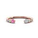 1 - Makena Pink Sapphire and Aquamarine Open Wedding Band 