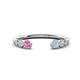 1 - Makena Pink Sapphire and Aquamarine Open Wedding Band 