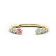 1 - Makena Pink Sapphire and Aquamarine Open Wedding Band 