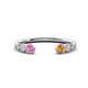 1 - Makena Pink Sapphire and Citrine Open Wedding Band 