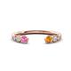 1 - Makena Pink Sapphire and Citrine Open Wedding Band 