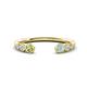 1 - Makena Peridot and Aquamarine Open Wedding Band 
