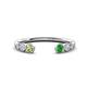 1 - Makena Peridot and Green Garnet Open Wedding Band 