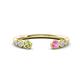 1 - Makena Peridot and Pink Sapphire Open Wedding Band 