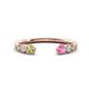 1 - Makena Peridot and Pink Sapphire Open Wedding Band 