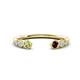 1 - Makena Peridot and Red Garnet Open Wedding Band 