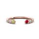 1 - Makena Peridot and Ruby Open Wedding Band 
