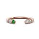 1 - Makena Green Garnet and Lab Grown Diamonds Open Wedding Band 