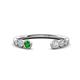 1 - Makena Green Garnet and Lab Grown Diamonds Open Wedding Band 