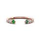 1 - Makena Green Garnet and Created Alexandrite Open Wedding Band 