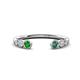 1 - Makena Green Garnet and Created Alexandrite Open Wedding Band 