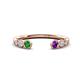 1 - Makena Green Garnet and Amethyst Open Wedding Band 