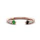 1 - Makena Green Garnet and Black Diamond Open Wedding Band 