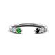 1 - Makena Green Garnet and Black Diamond Open Wedding Band 