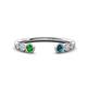 1 - Makena Green Garnet and Blue Diamond Open Wedding Band 