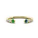 1 - Makena Green Garnet and Blue Diamond Open Wedding Band 