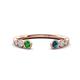 1 - Makena Green Garnet and Blue Diamond Open Wedding Band 
