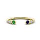 1 - Makena Green Garnet and Blue Sapphire Open Wedding Band 