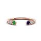 1 - Makena Green Garnet and Blue Sapphire Open Wedding Band 