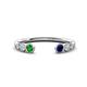 1 - Makena Green Garnet and Blue Sapphire Open Wedding Band 
