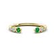 1 - Makena Green Garnet and Emerald Open Wedding Band 