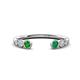1 - Makena Green Garnet and Emerald Open Wedding Band 