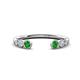 1 - Makena Green Garnet and Lab Grown Diamonds Open Wedding Band 