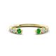 1 - Makena Green Garnet and Lab Grown Diamonds Open Wedding Band 