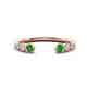 1 - Makena Green Garnet and Lab Grown Diamonds Open Wedding Band 