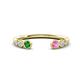 1 - Makena Green Garnet and Pink Sapphire Open Wedding Band 