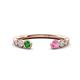 1 - Makena Green Garnet and Pink Sapphire Open Wedding Band 