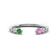 1 - Makena Green Garnet and Pink Sapphire Open Wedding Band 