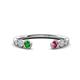 1 - Makena Green Garnet and Pink Tourmaline Open Wedding Band 