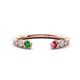 1 - Makena Green Garnet and Pink Tourmaline Open Wedding Band 