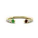 1 - Makena Green Garnet and Red Garnet Open Wedding Band 