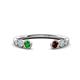 1 - Makena Green Garnet and Red Garnet Open Wedding Band 