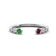1 - Makena Green Garnet and Rhodolite Garnet Open Wedding Band 