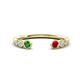 1 - Makena Green Garnet and Ruby Open Wedding Band 