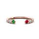 1 - Makena Green Garnet and Ruby Open Wedding Band 