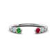 1 - Makena Green Garnet and Ruby Open Wedding Band 