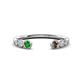 1 - Makena Green Garnet and Smoky Quartz Open Wedding Band 
